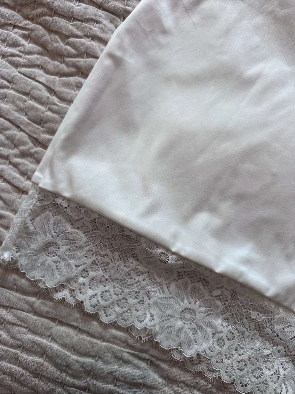 Edikted White Lace Trim Strapless Dress